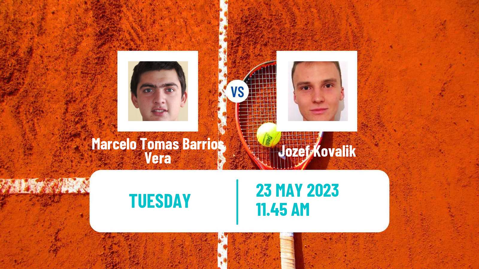Tennis ATP Roland Garros Marcelo Tomas Barrios Vera - Jozef Kovalik