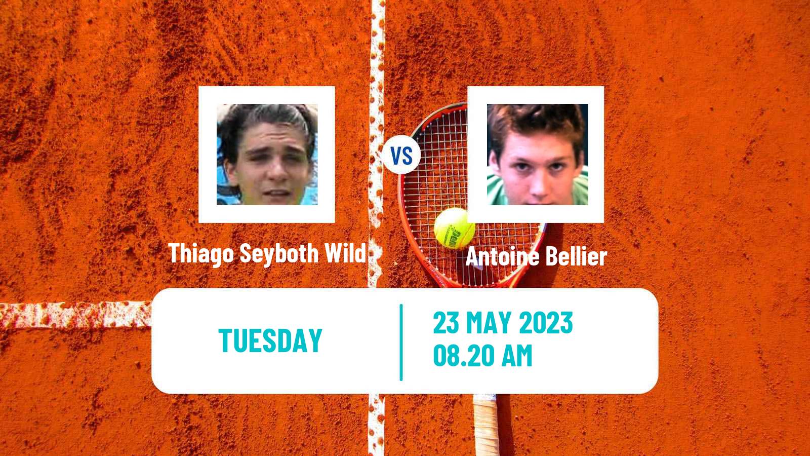 Tennis ATP Roland Garros Thiago Seyboth Wild - Antoine Bellier