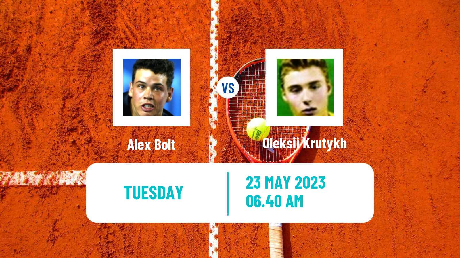 Tennis ATP Roland Garros Alex Bolt - Oleksii Krutykh