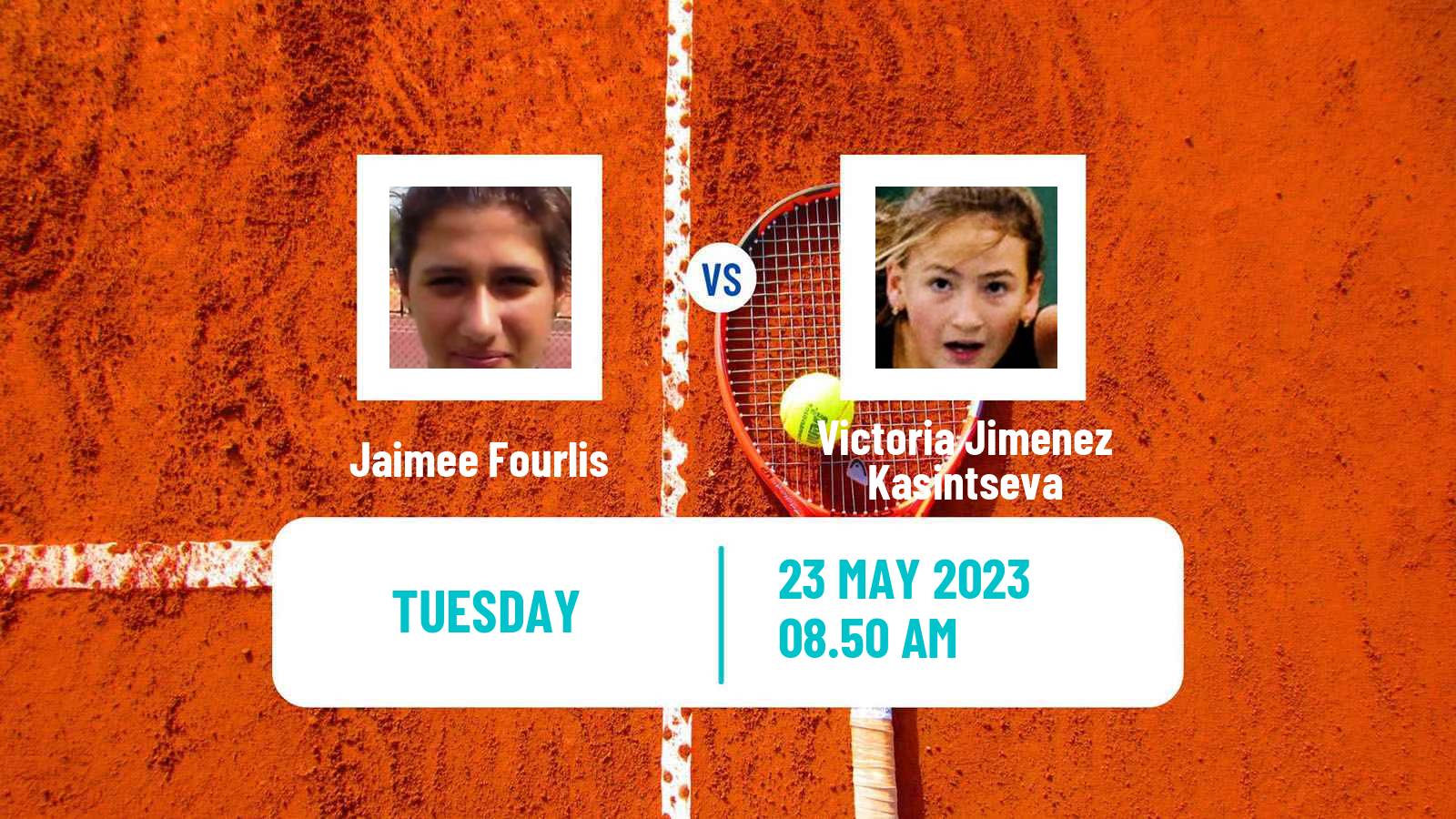 Tennis WTA Roland Garros Jaimee Fourlis - Victoria Jimenez Kasintseva