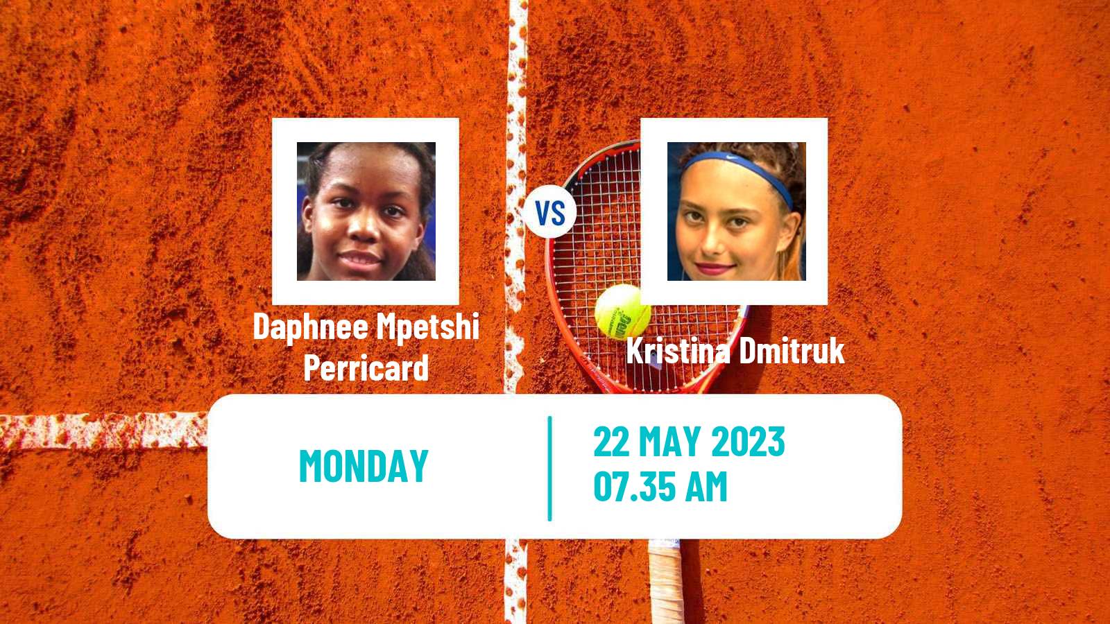Tennis WTA Roland Garros Daphnee Mpetshi Perricard - Kristina Dmitruk