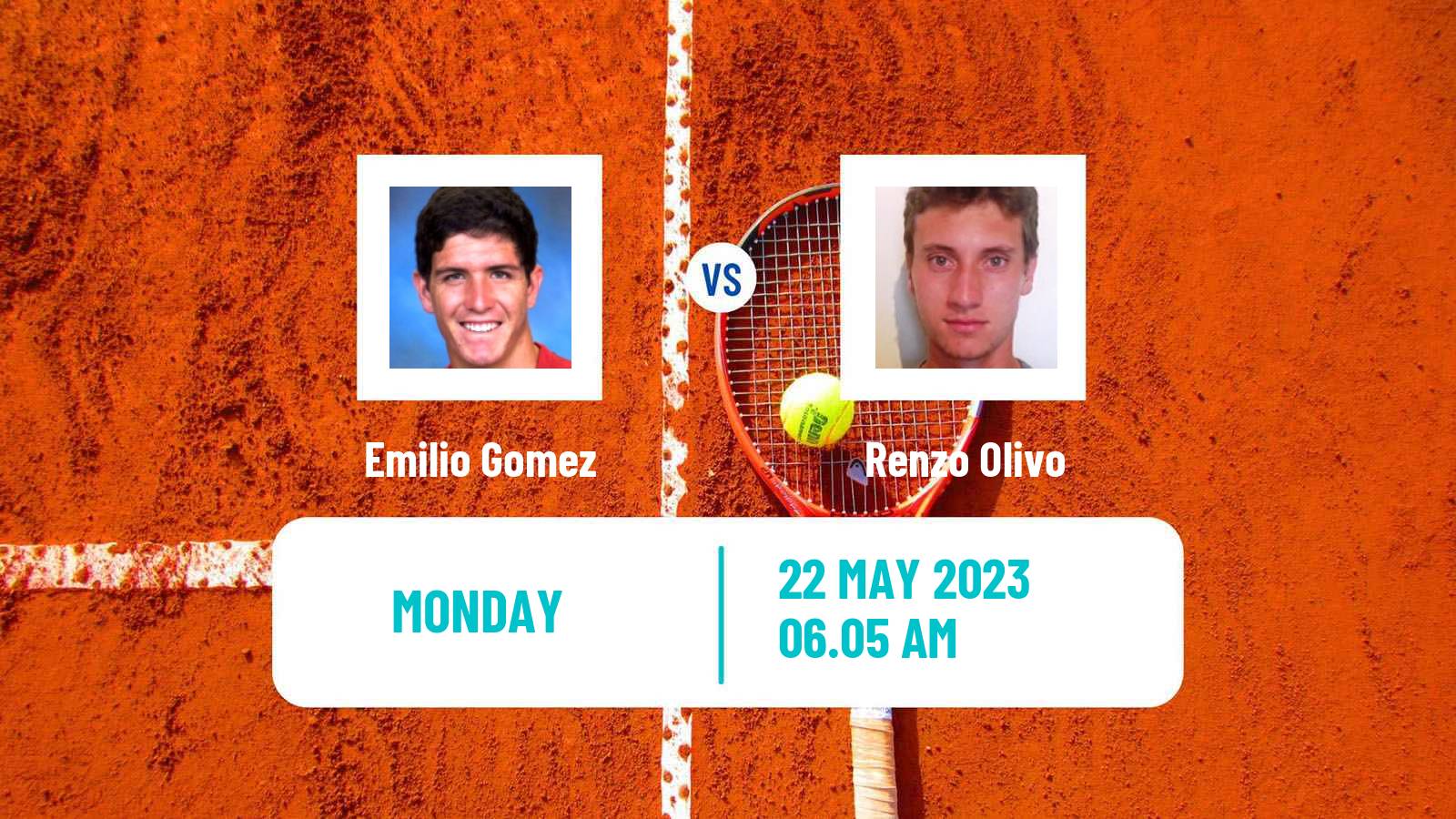 Tennis ATP Roland Garros Emilio Gomez - Renzo Olivo