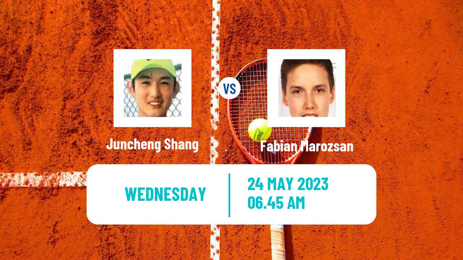 Tennis ATP Roland Garros Juncheng Shang - Fabian Marozsan