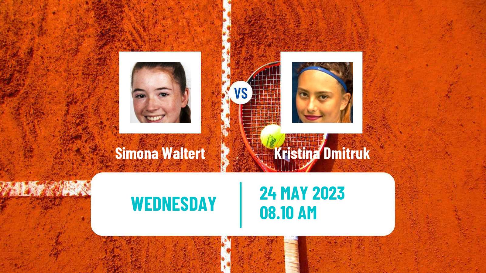 Tennis WTA Roland Garros Simona Waltert - Kristina Dmitruk