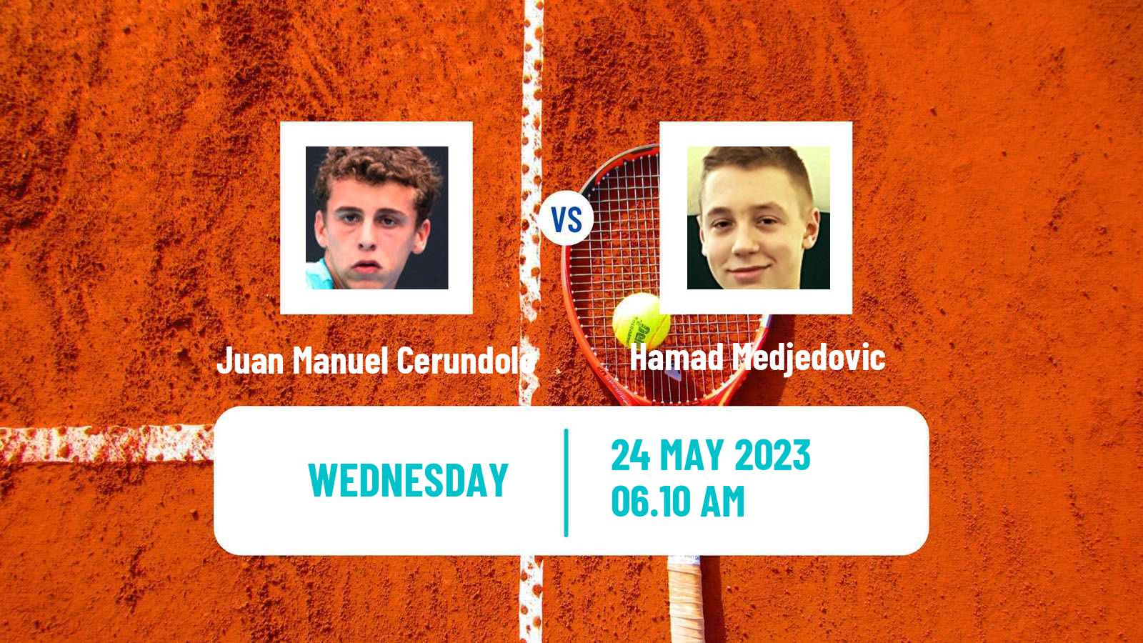 Tennis ATP Roland Garros Juan Manuel Cerundolo - Hamad Medjedovic