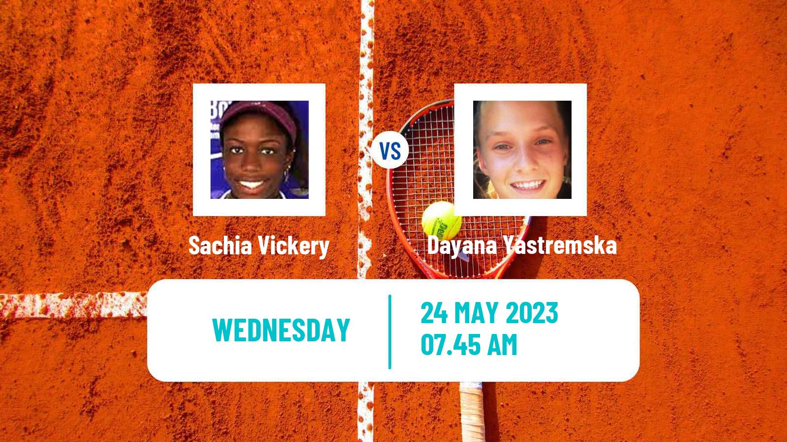 Tennis WTA Roland Garros Sachia Vickery - Dayana Yastremska
