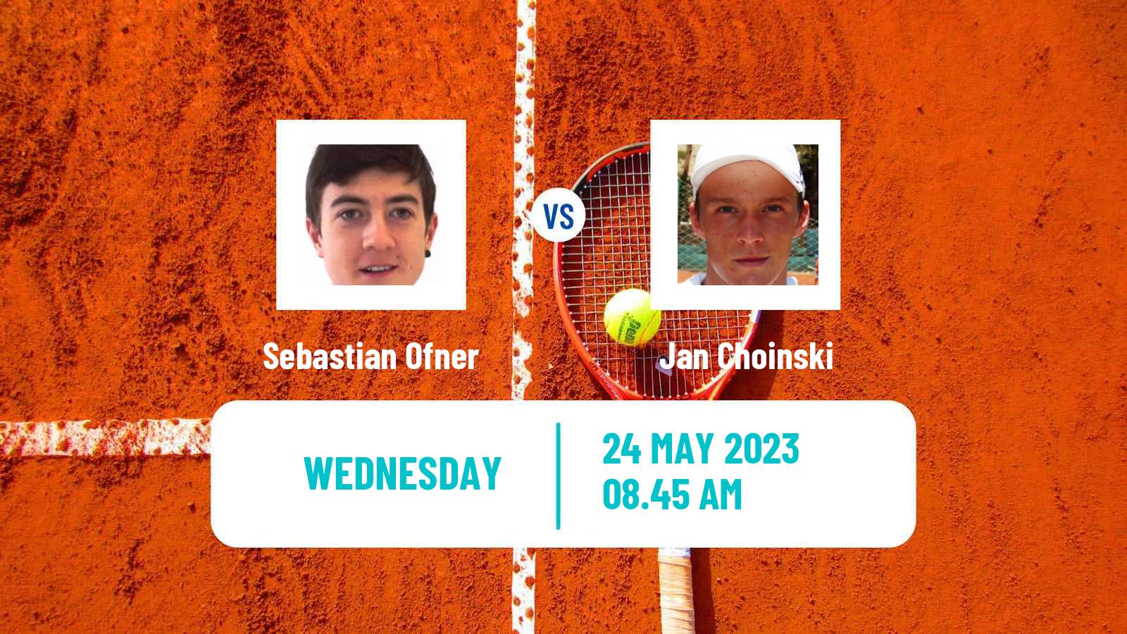 Tennis ATP Roland Garros Sebastian Ofner - Jan Choinski