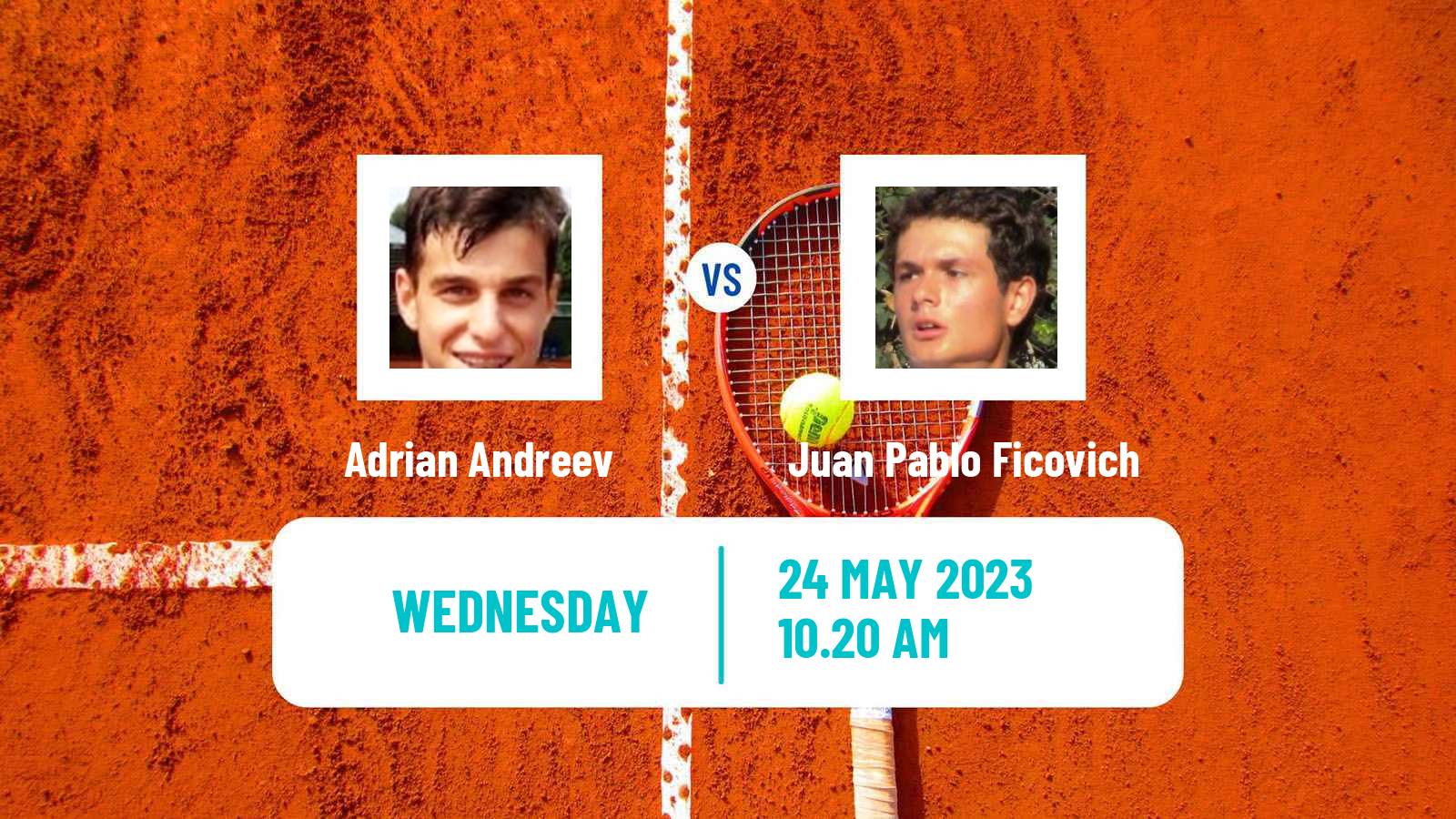 Tennis ATP Roland Garros Adrian Andreev - Juan Pablo Ficovich