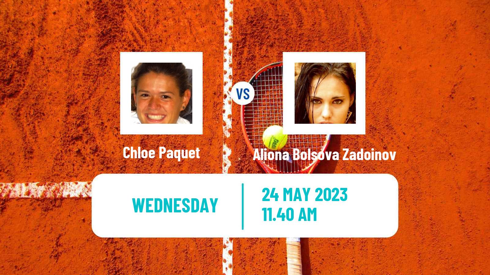 Tennis WTA Roland Garros Chloe Paquet - Aliona Bolsova Zadoinov
