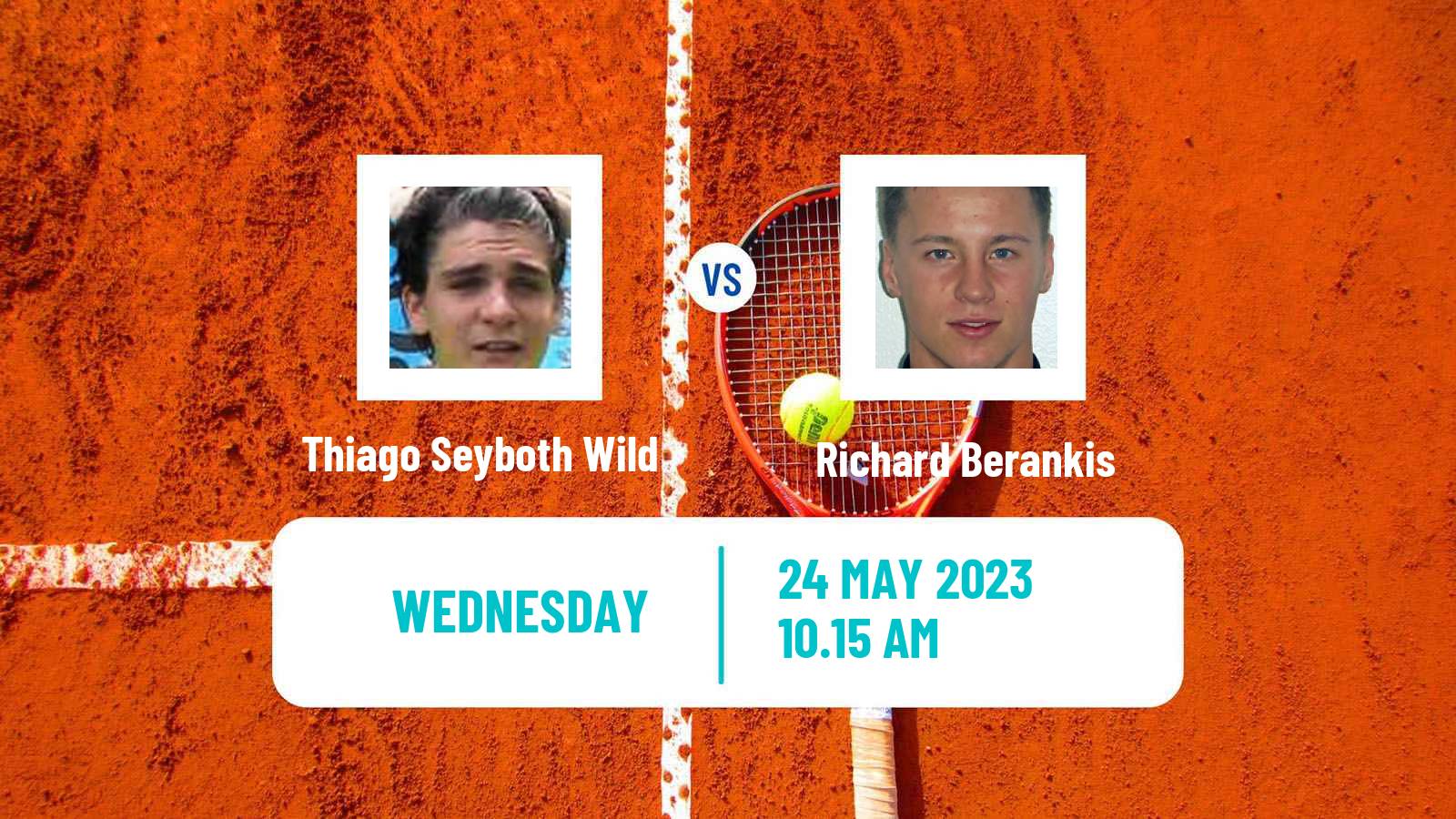 Tennis ATP Roland Garros Thiago Seyboth Wild - Richard Berankis