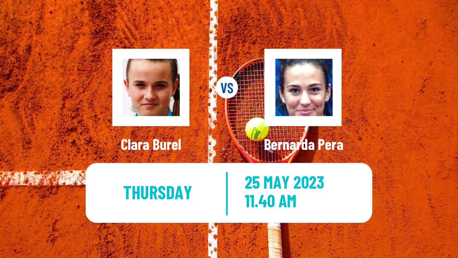 Tennis WTA Strasbourg Clara Burel - Bernarda Pera