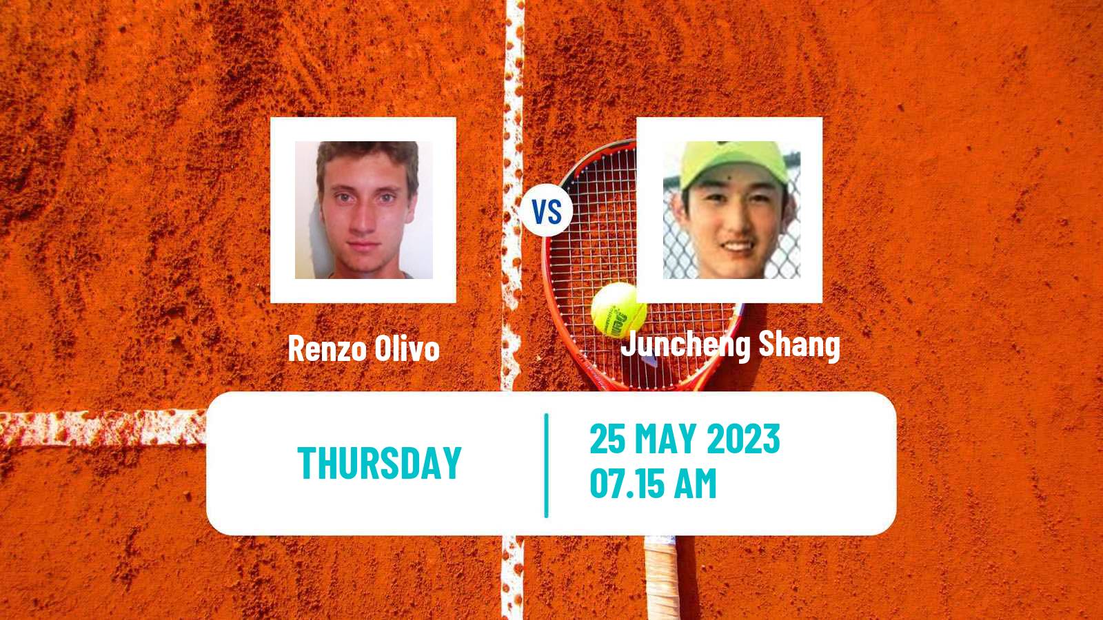 Tennis ATP Roland Garros Renzo Olivo - Juncheng Shang