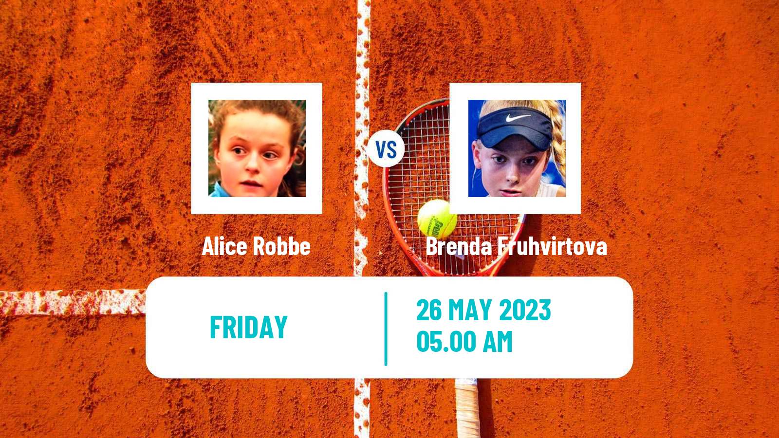 Tennis WTA Roland Garros Alice Robbe - Brenda Fruhvirtova