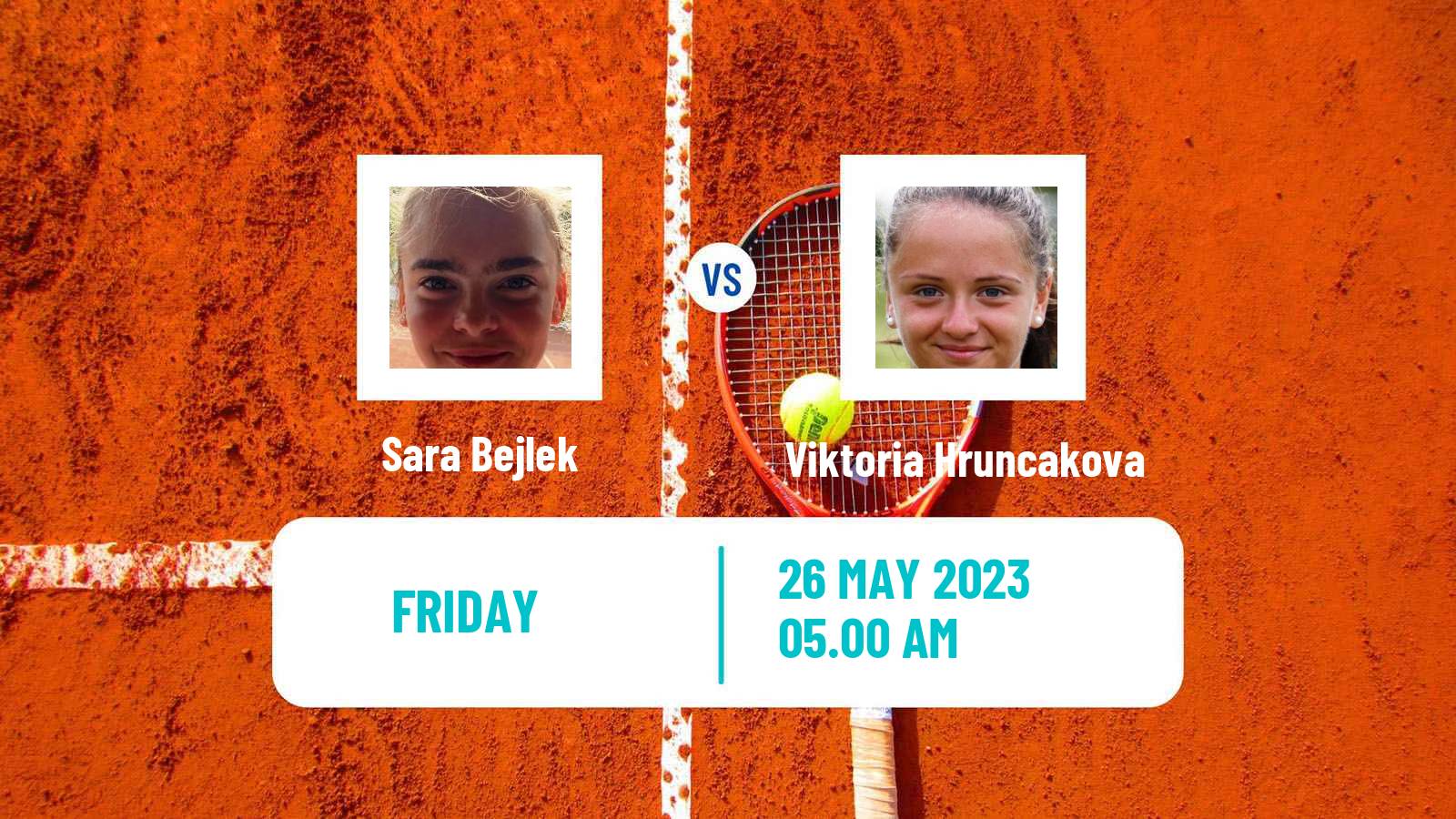 Tennis WTA Roland Garros Sara Bejlek - Viktoria Hruncakova