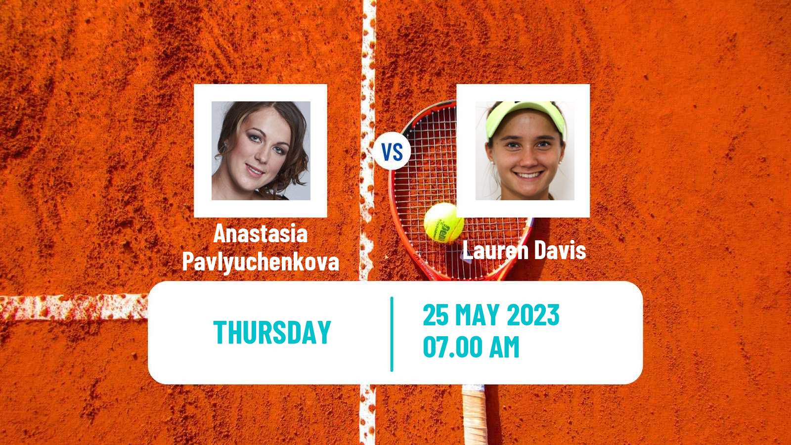 Tennis WTA Strasbourg Anastasia Pavlyuchenkova - Lauren Davis