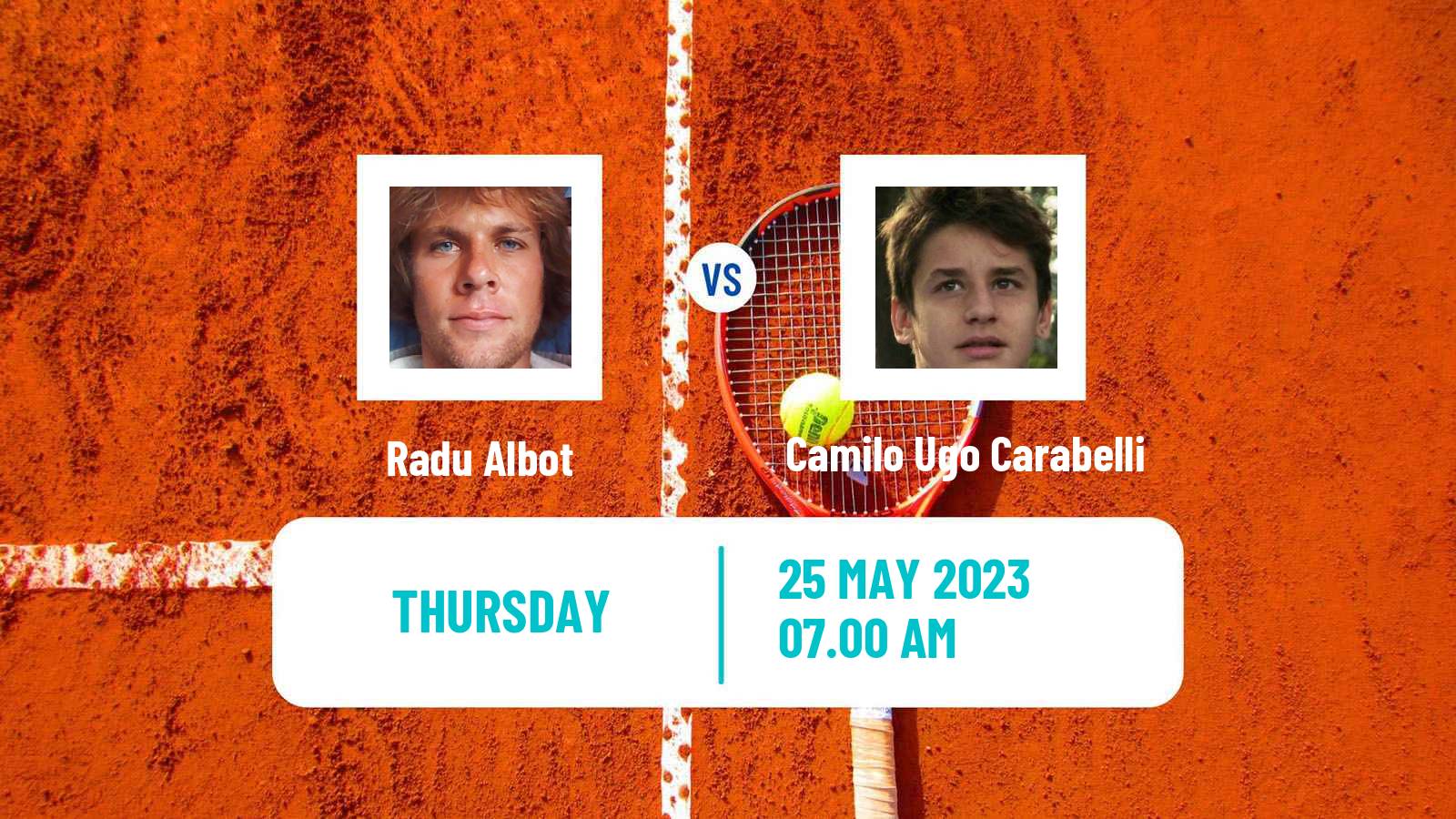 Tennis ATP Roland Garros Radu Albot - Camilo Ugo Carabelli