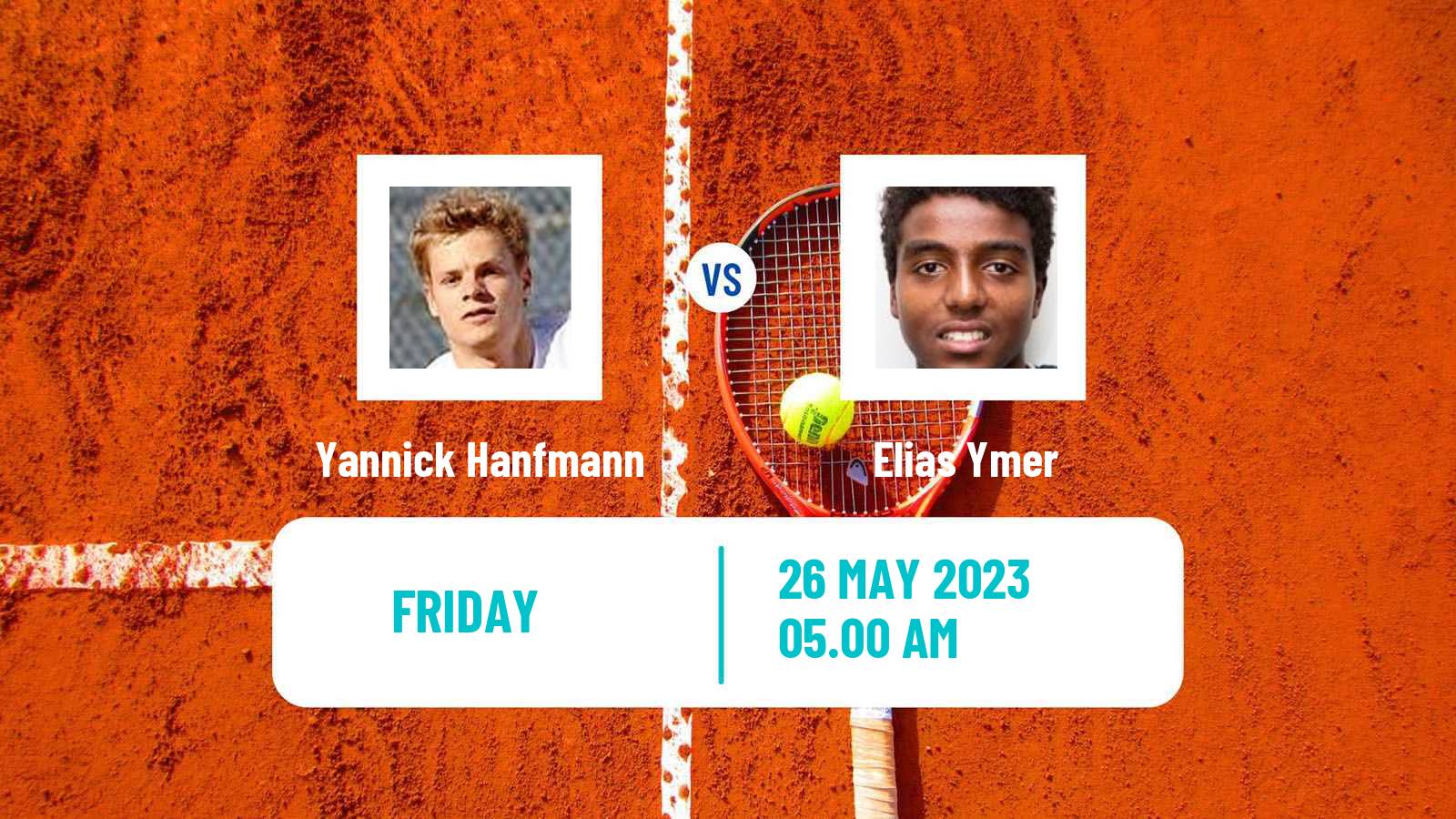 Tennis ATP Roland Garros Yannick Hanfmann - Elias Ymer