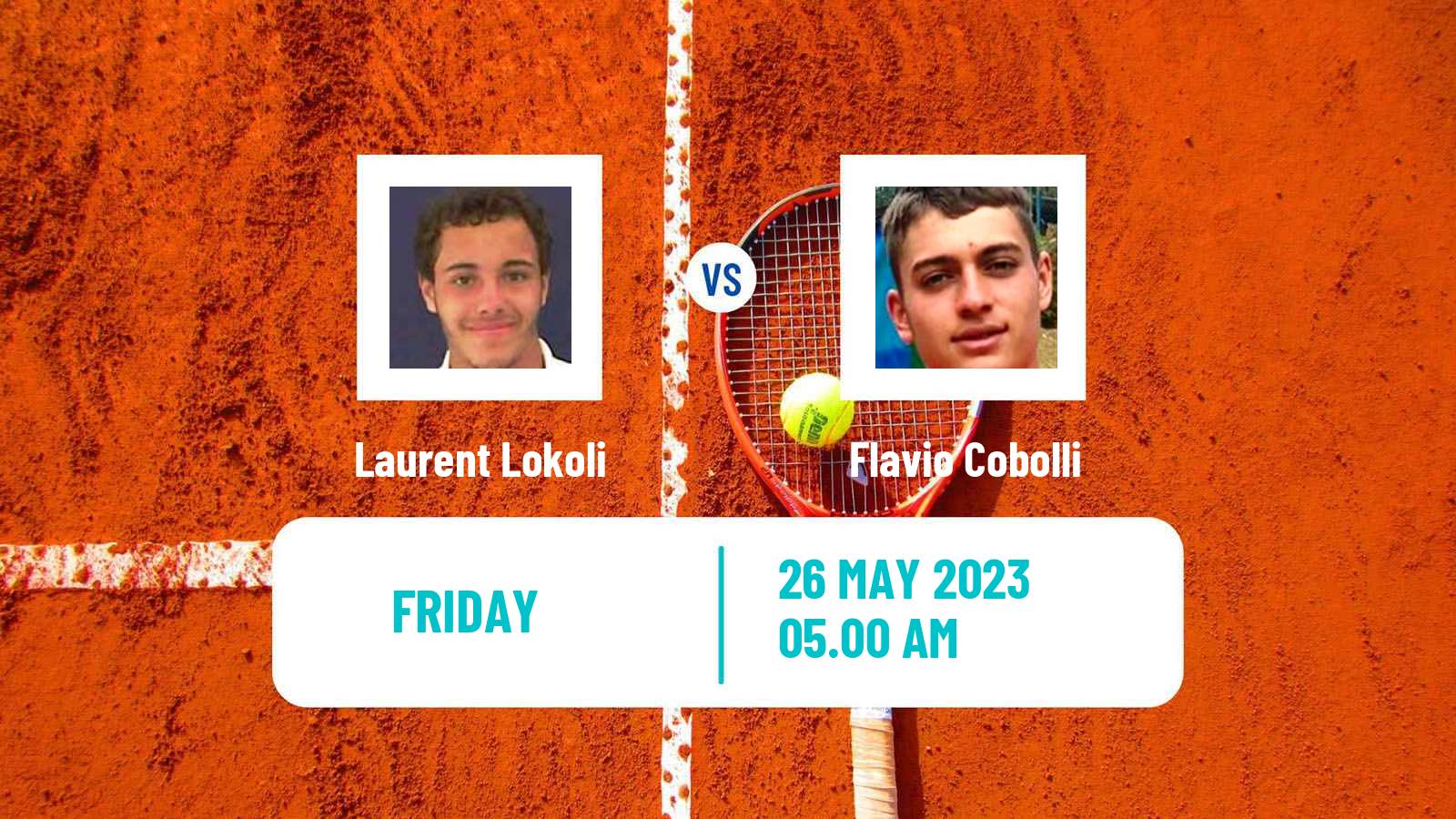 Tennis ATP Roland Garros Laurent Lokoli - Flavio Cobolli