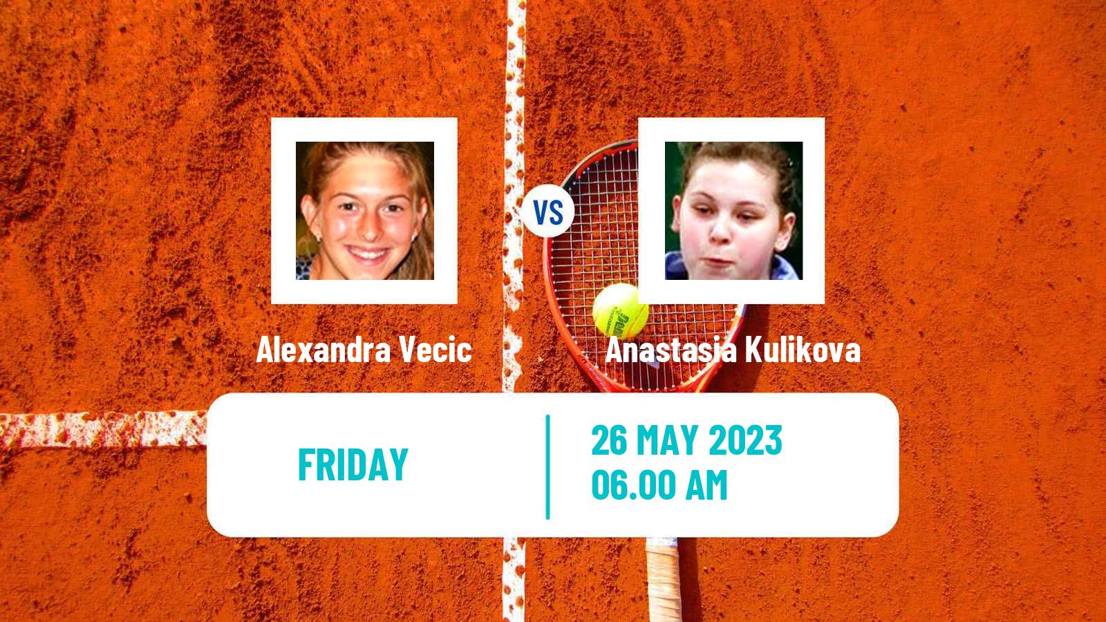 Tennis ITF W25 Monastir 3 Women Alexandra Vecic - Anastasia Kulikova