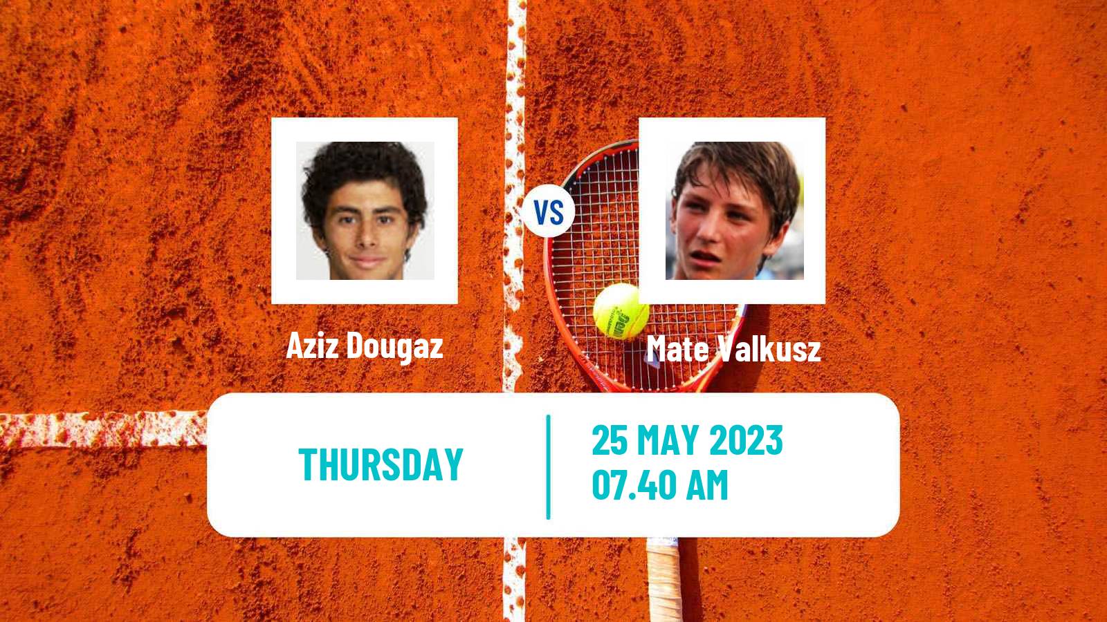 Tennis Skopje Challenger Men Aziz Dougaz - Mate Valkusz