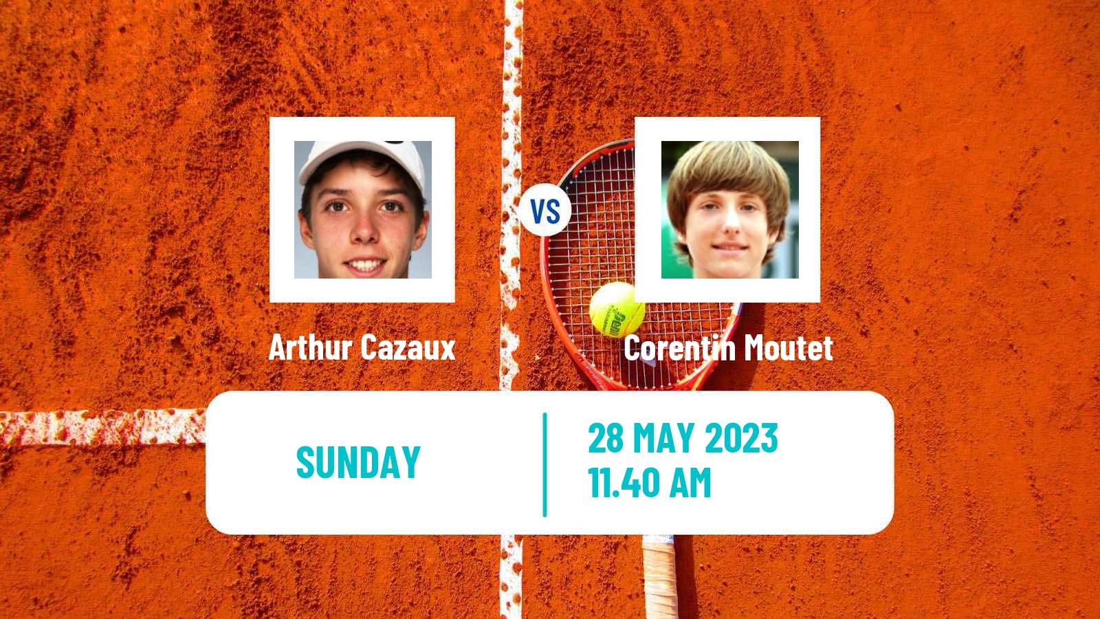 Tennis ATP Roland Garros Arthur Cazaux - Corentin Moutet