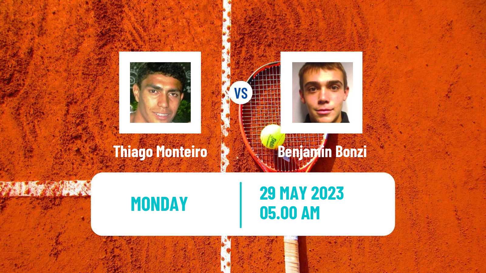 Tennis ATP Roland Garros Thiago Monteiro - Benjamin Bonzi