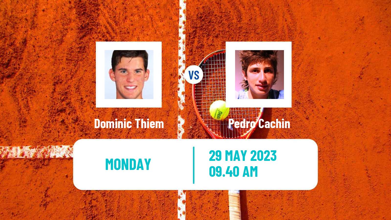 Tennis ATP Roland Garros Dominic Thiem - Pedro Cachin