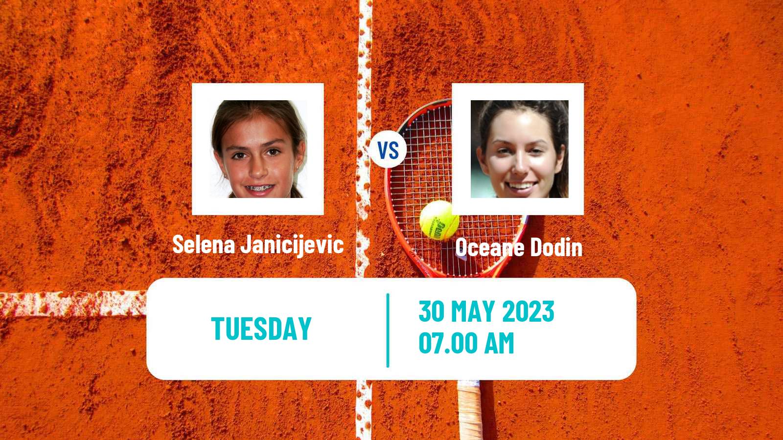 Tennis WTA Roland Garros Selena Janicijevic - Oceane Dodin