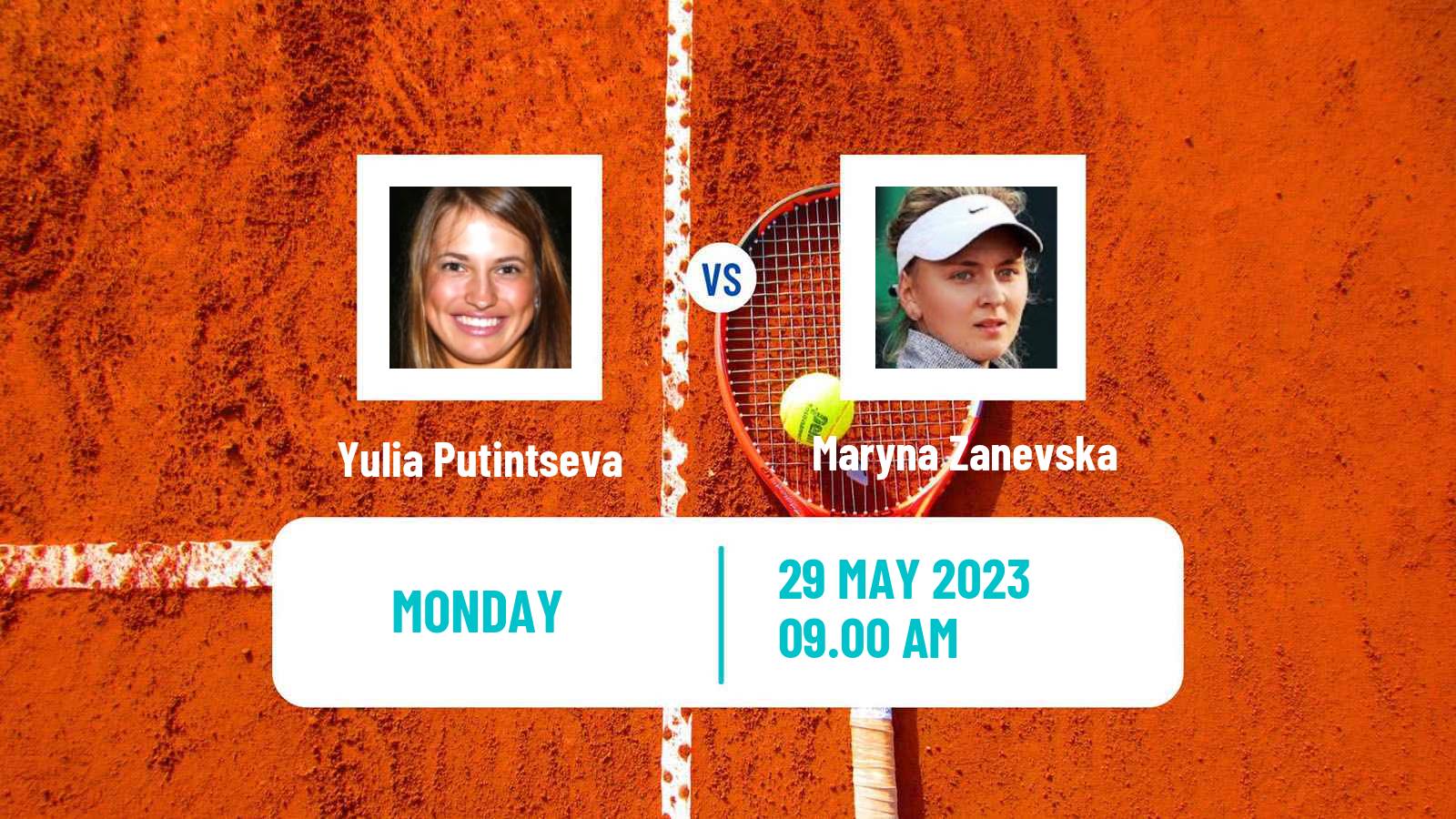 Tennis WTA Roland Garros Yulia Putintseva - Maryna Zanevska