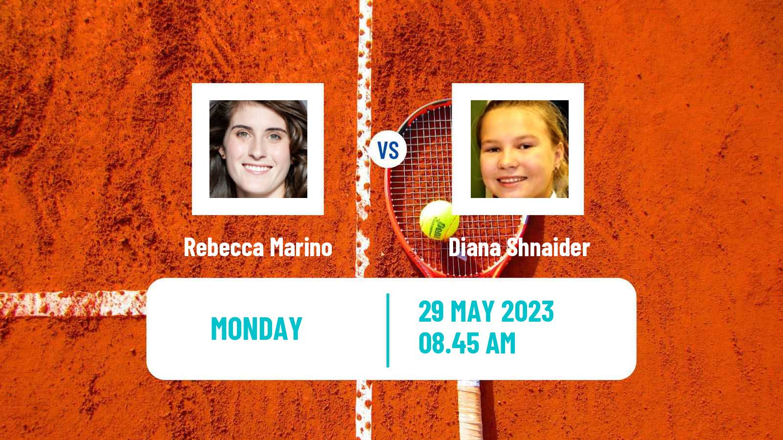 Tennis WTA Roland Garros Rebecca Marino - Diana Shnaider