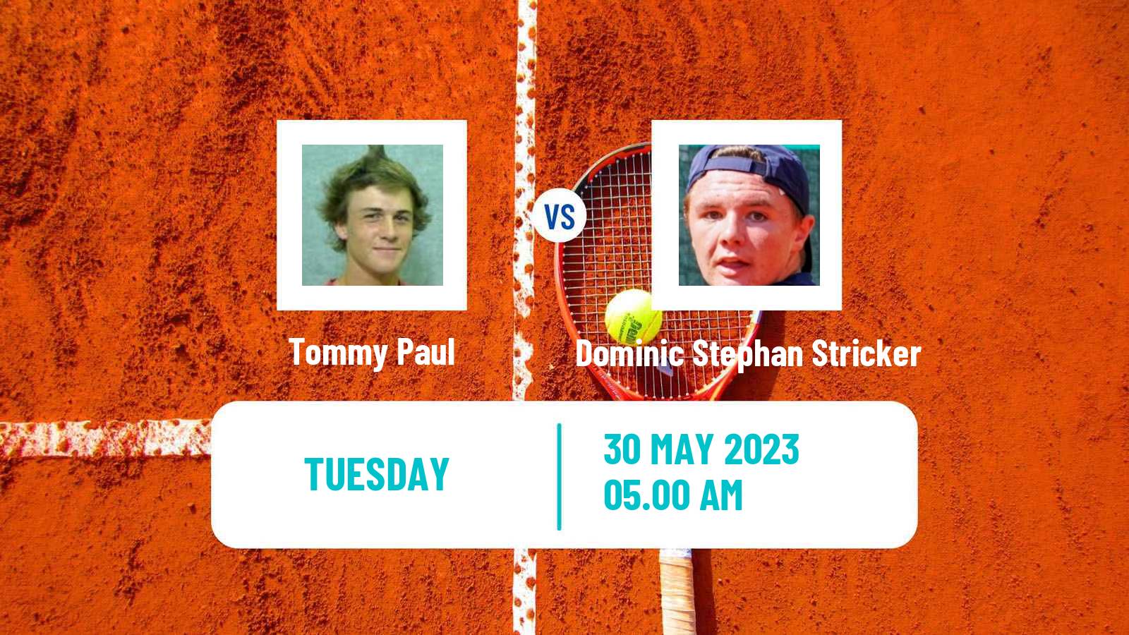 Tennis ATP Roland Garros Tommy Paul - Dominic Stephan Stricker