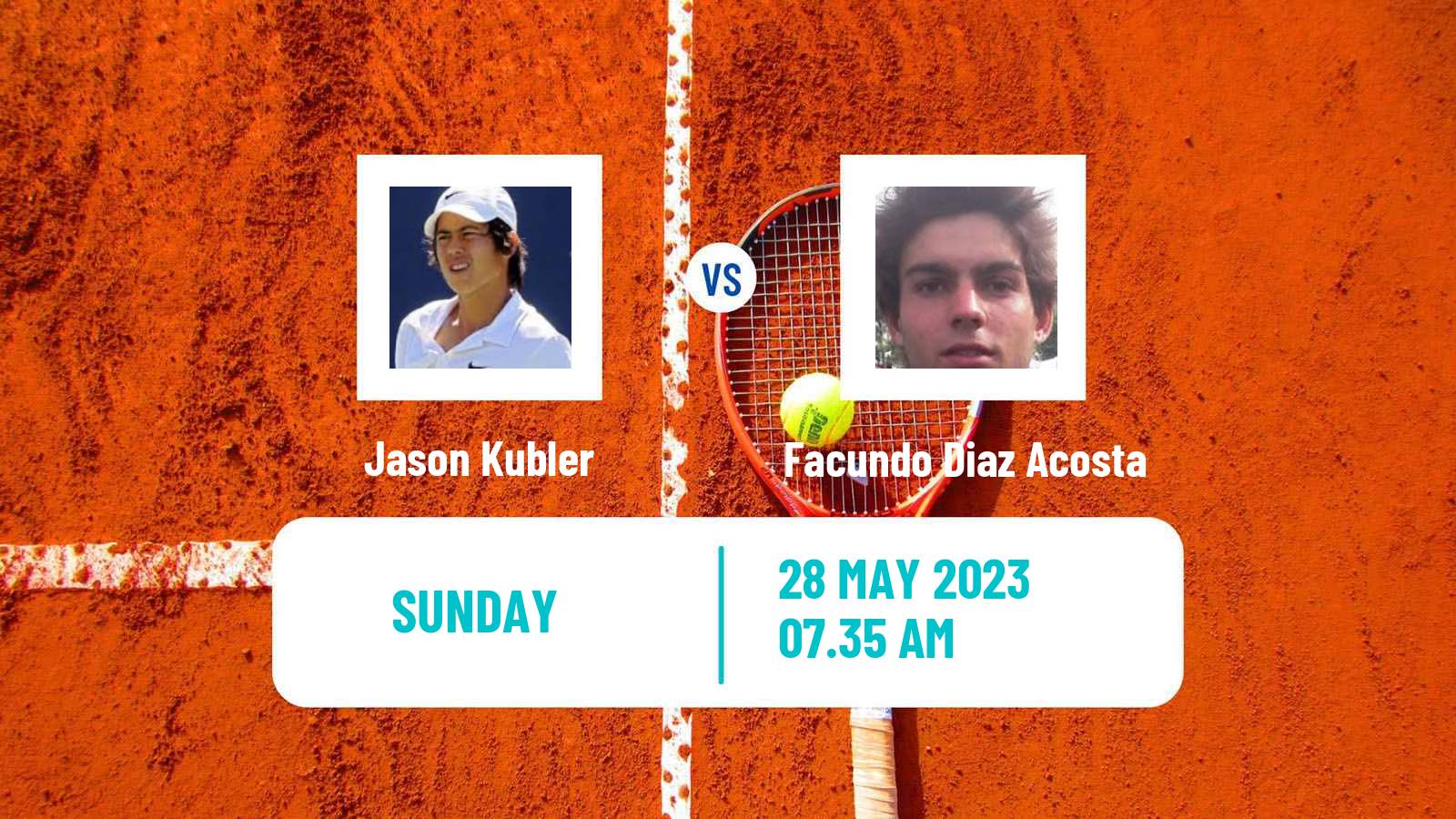 Tennis ATP Roland Garros Jason Kubler - Facundo Diaz Acosta