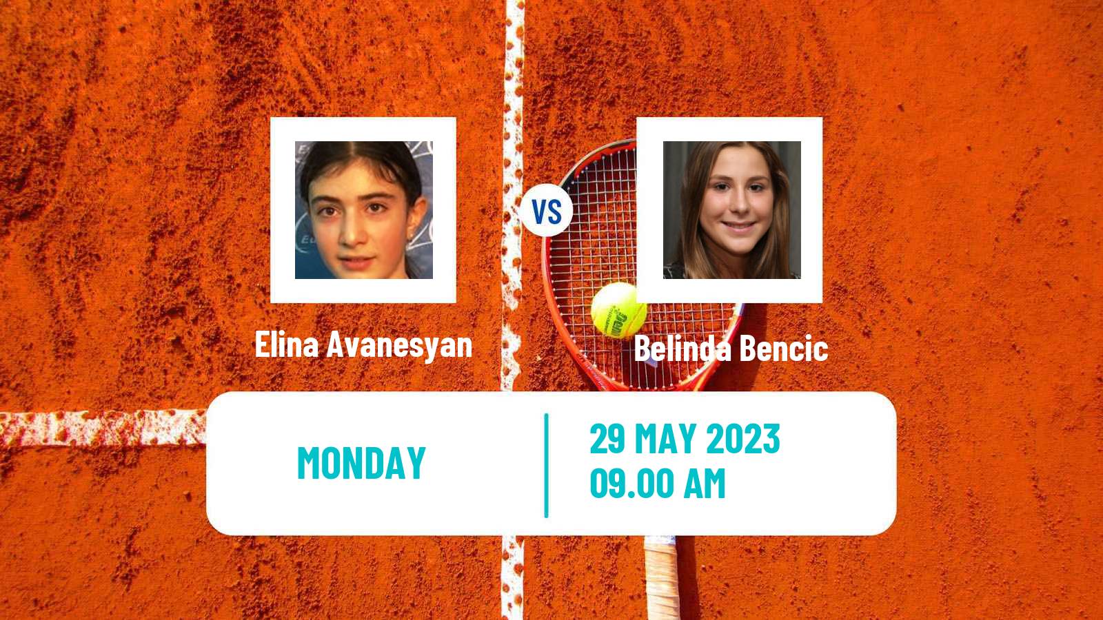 Tennis WTA Roland Garros Elina Avanesyan - Belinda Bencic