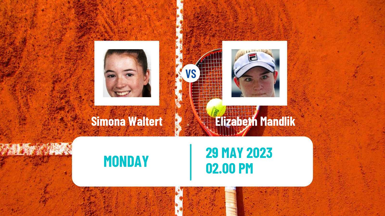 Tennis WTA Roland Garros Simona Waltert - Elizabeth Mandlik