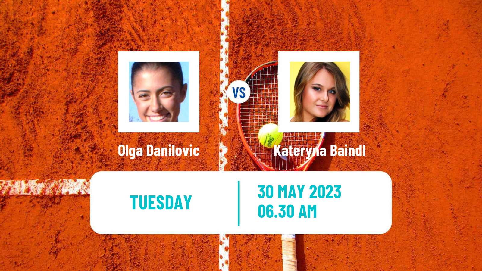 Tennis WTA Roland Garros Olga Danilovic - Kateryna Baindl