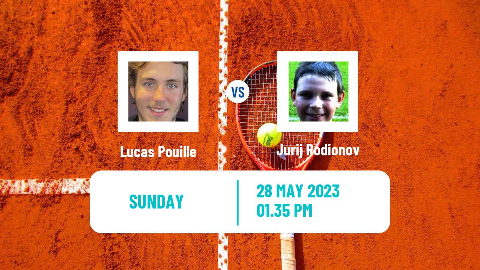 Tennis ATP Roland Garros Lucas Pouille - Jurij Rodionov