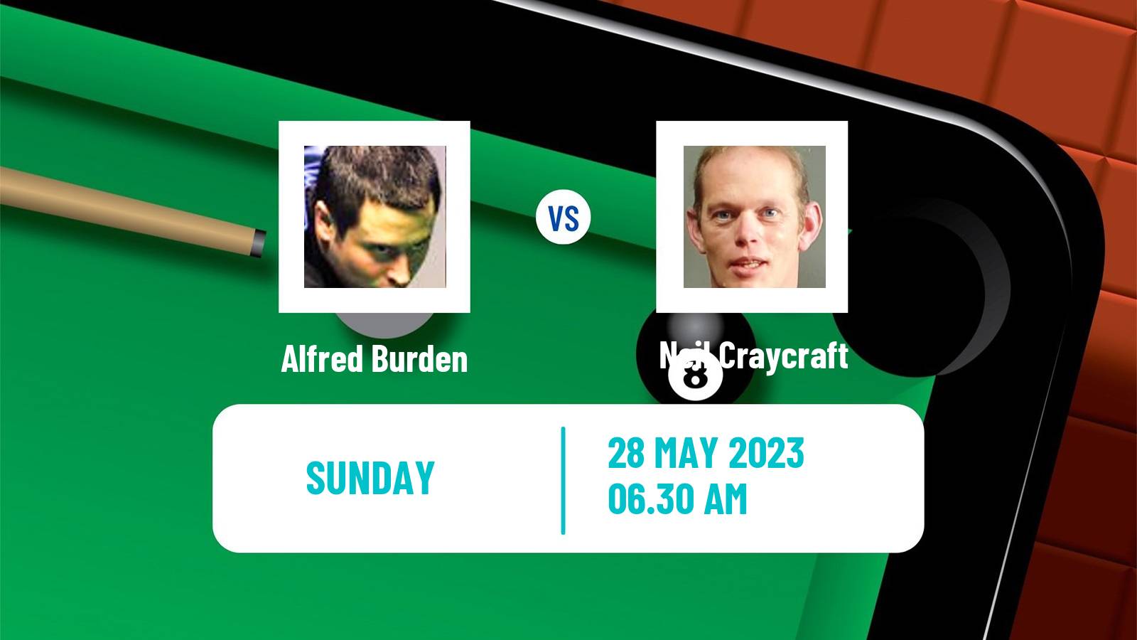 Snooker Qualifying School 1 Alfred Burden - Neil Craycraft