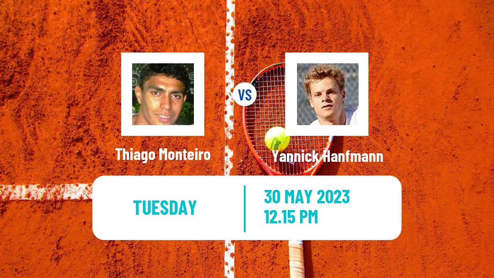 Tennis ATP Roland Garros Thiago Monteiro - Yannick Hanfmann