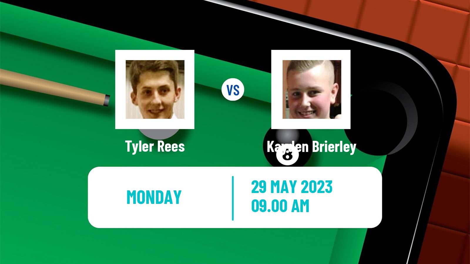 Snooker Qualifying School 1 Tyler Rees - Kayden Brierley