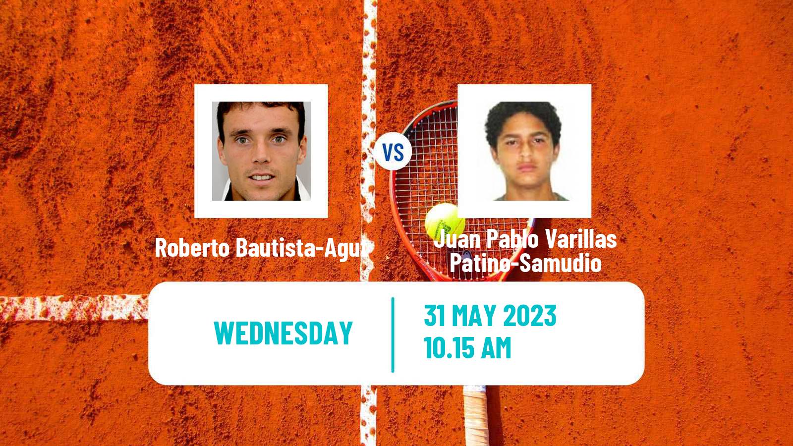 Tennis ATP Roland Garros Roberto Bautista-Agut - Juan Pablo Varillas Patino-Samudio