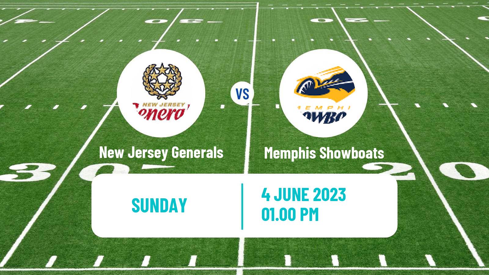 American football USFL New Jersey Generals - Memphis Showboats