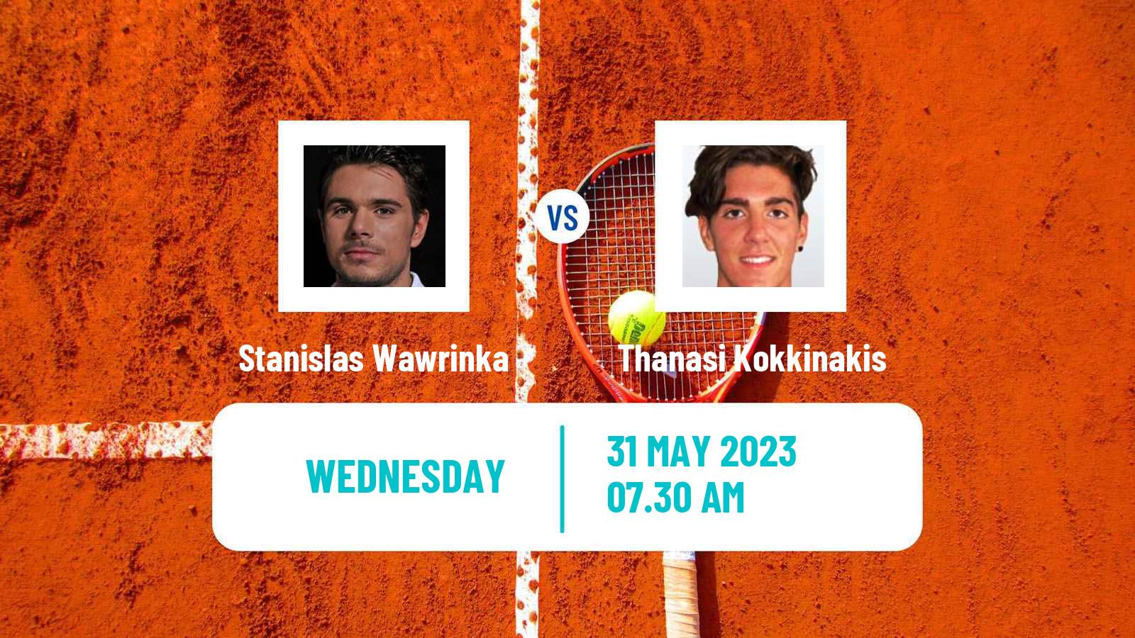 Tennis ATP Roland Garros Stanislas Wawrinka - Thanasi Kokkinakis