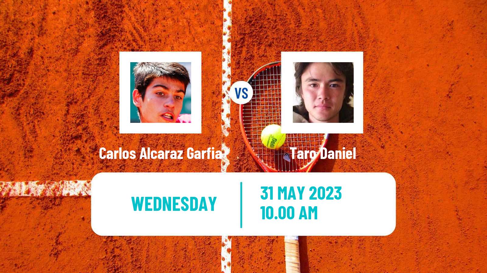 Tennis ATP Roland Garros Carlos Alcaraz Garfia - Taro Daniel