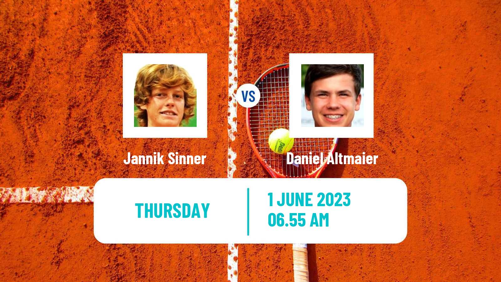 Tennis ATP Roland Garros Jannik Sinner - Daniel Altmaier