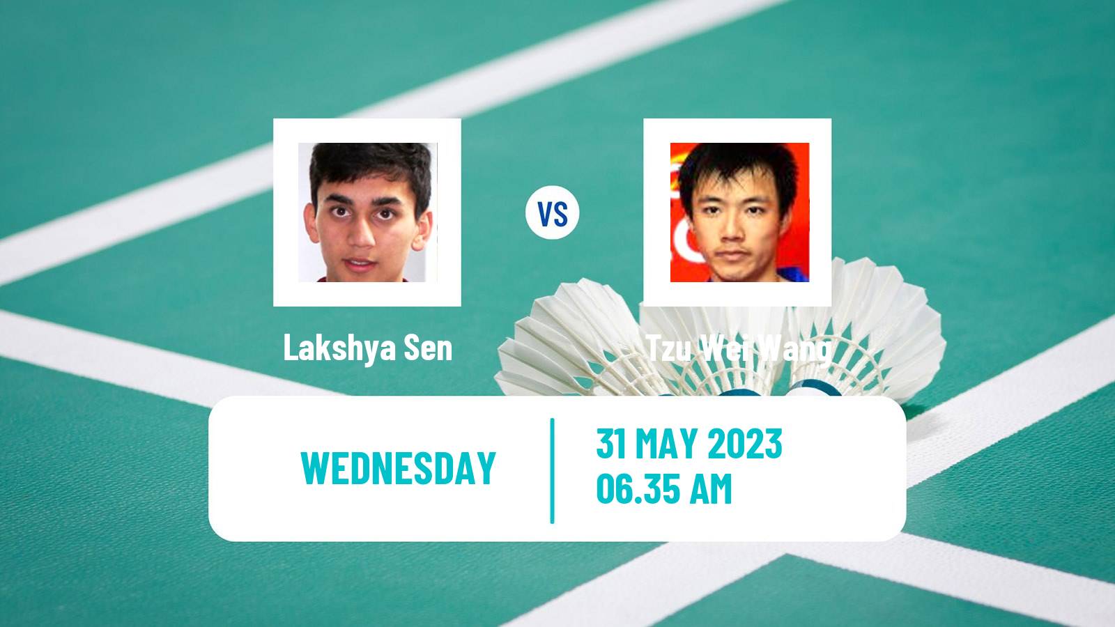 Badminton BWF World Tour Thailand Open Men Lakshya Sen - Tzu Wei Wang