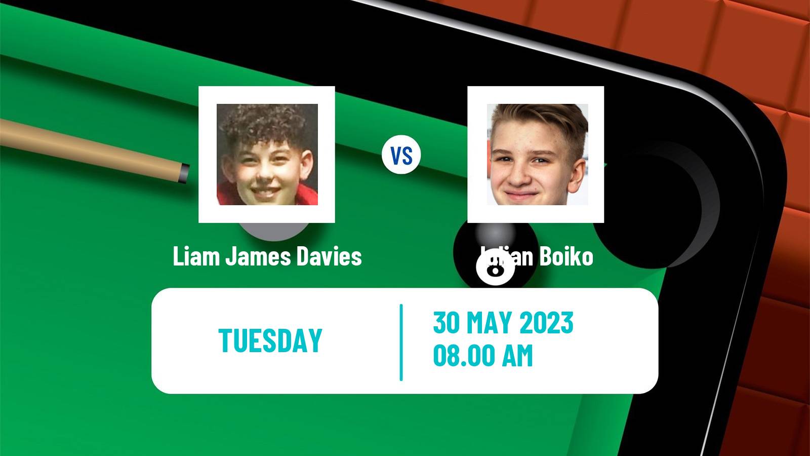 Snooker Qualifying School 1 Liam James Davies - Iulian Boiko