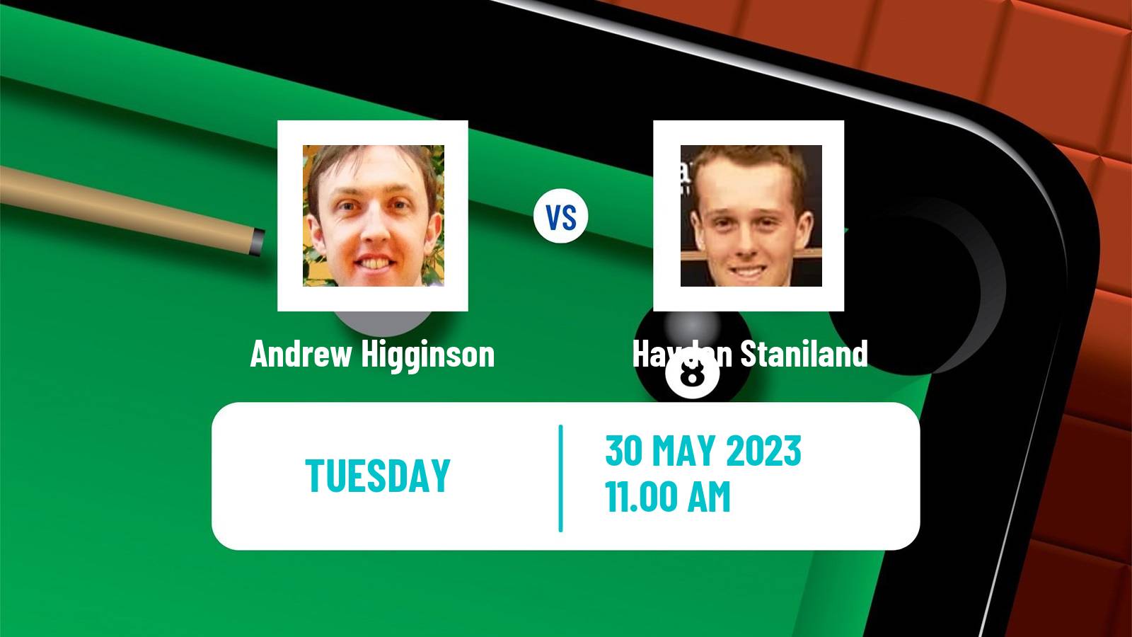 Snooker Qualifying School 1 Andrew Higginson - Hayden Staniland