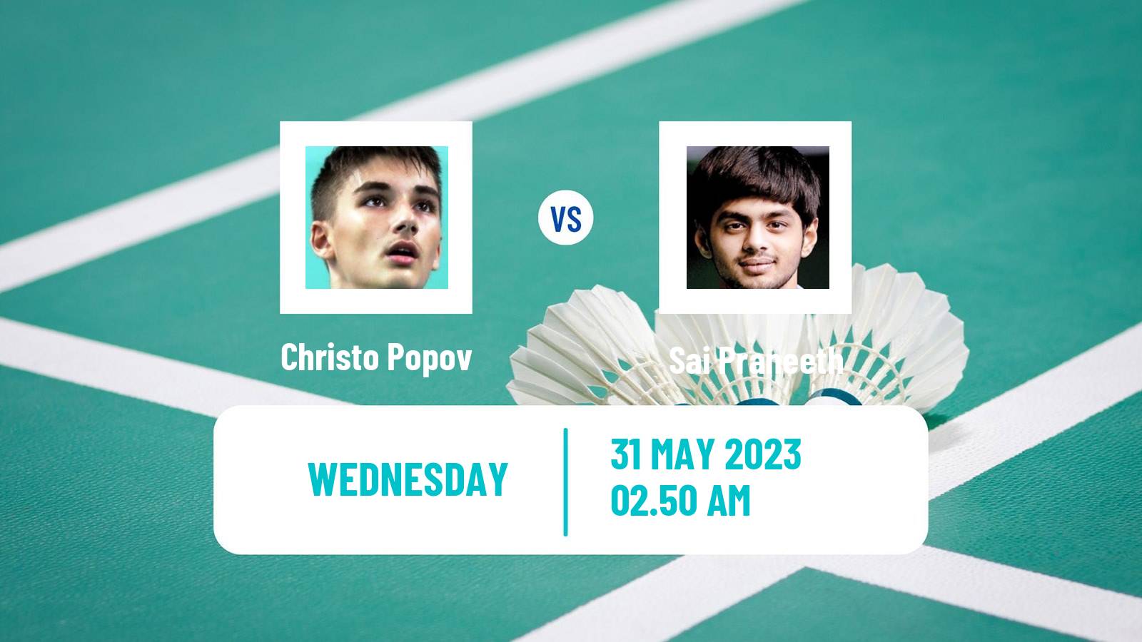 Badminton BWF World Tour Thailand Open Men Christo Popov - Sai Praneeth