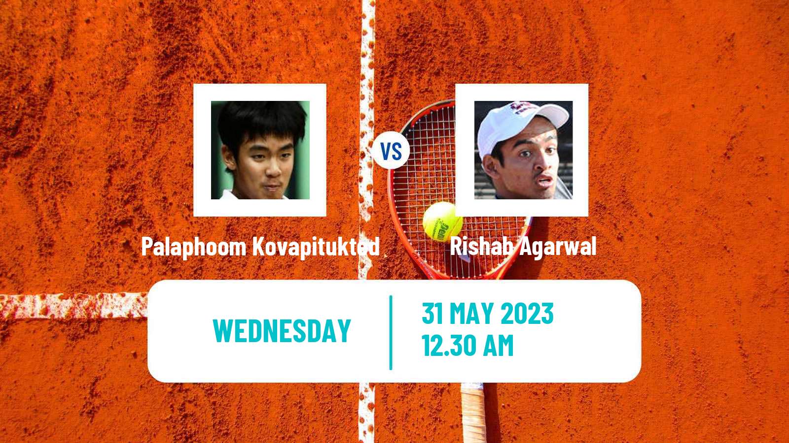 Tennis ITF M15 Nakhon Si Thammarat Men Palaphoom Kovapitukted - Rishab Agarwal