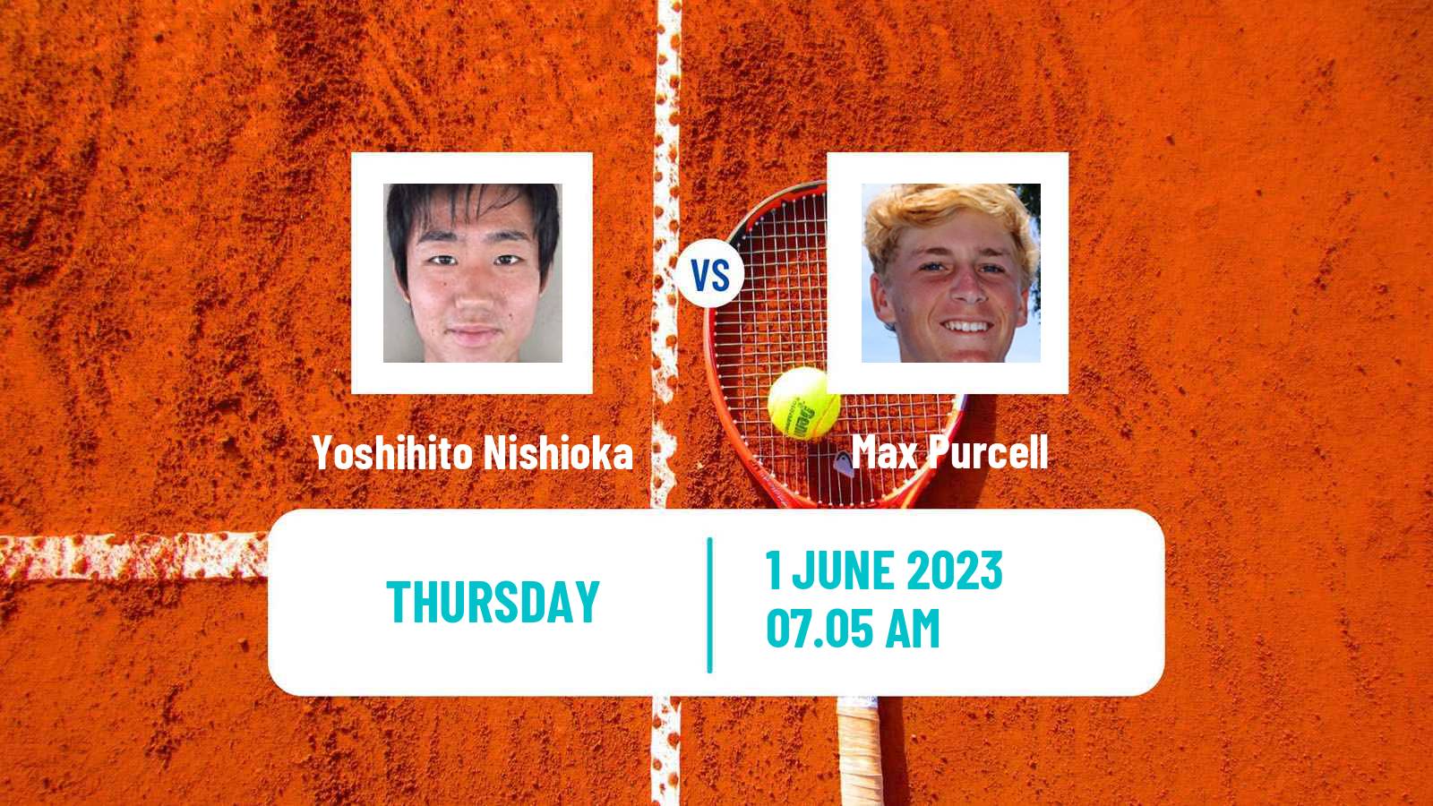 Tennis ATP Roland Garros Yoshihito Nishioka - Max Purcell